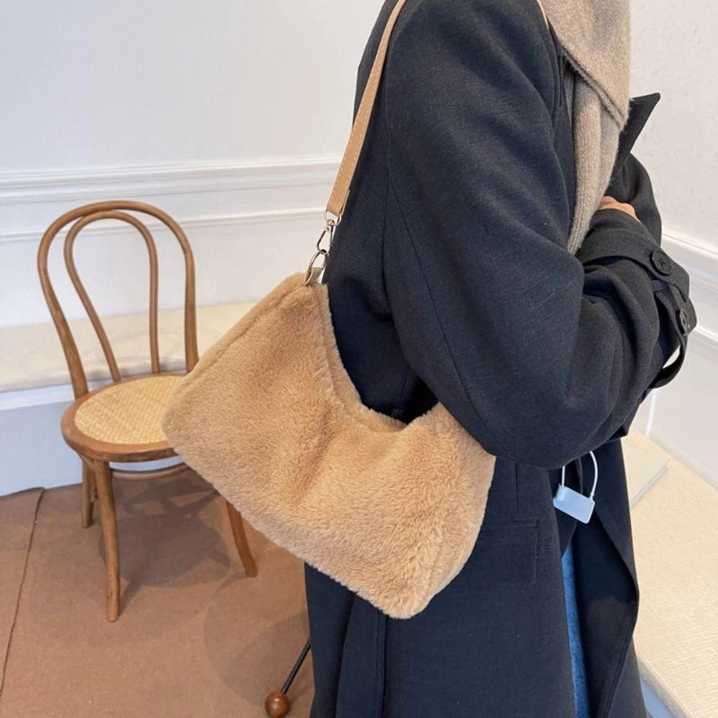 ME Mini Sacola , Bolsa De Compras Fofa Bolsas Femininas , Moda Pele Sintética Quente Inverno Macio Pelúcia