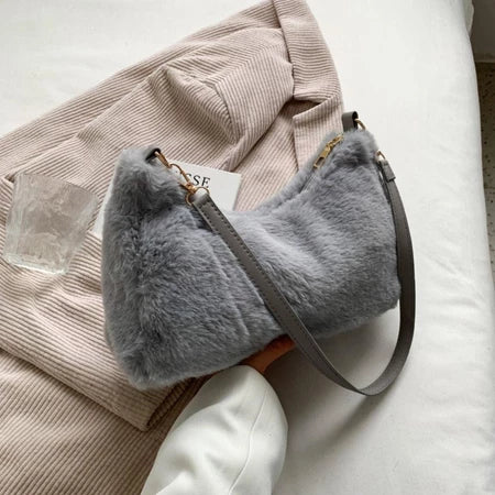 ME Mini Sacola , Bolsa De Compras Fofa Bolsas Femininas , Moda Pele Sintética Quente Inverno Macio Pelúcia