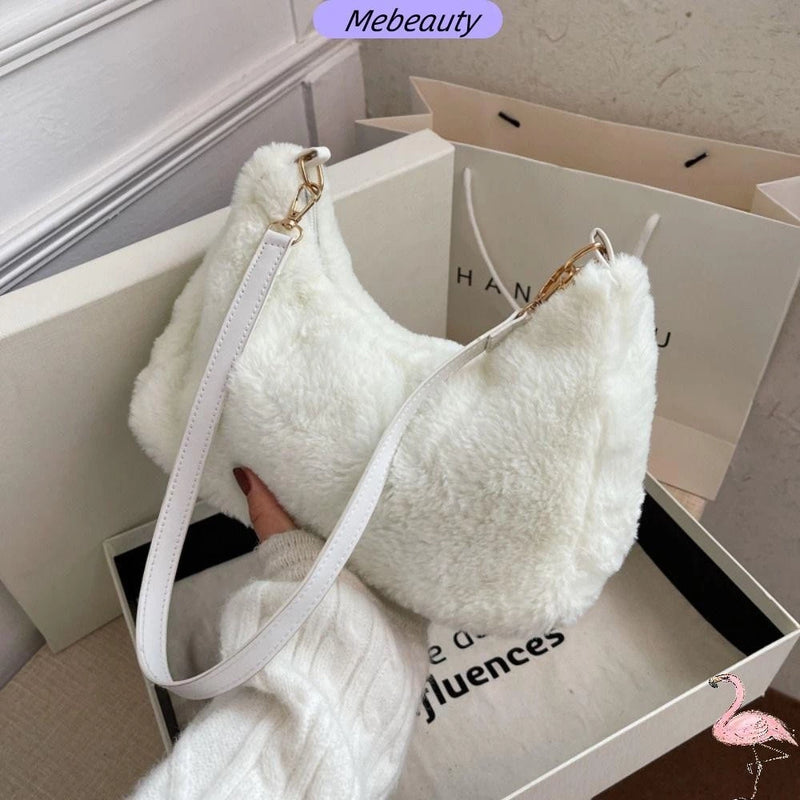 ME Mini Sacola , Bolsa De Compras Fofa Bolsas Femininas , Moda Pele Sintética Quente Inverno Macio Pelúcia