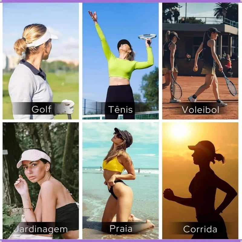 Viseira Dry Fit Ajustável Esportiva Para Corrida Beach Tennis Volêi Praia
