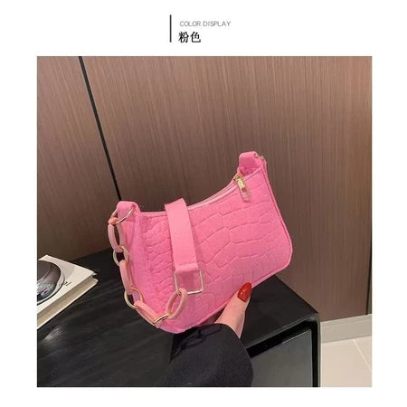 Novo estilo coreano moda criativa pequena bolsa quadrada de lã de fibra para mulheres