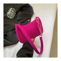 Novo estilo coreano moda criativa pequena bolsa quadrada de lã de fibra para mulheres