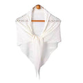 KISS1 Xale De Algodão De Tricô , Capa Feminina Poncho De Proteção Solar Vazada , Cachecol Elegante Com Borlas De Cor Sól