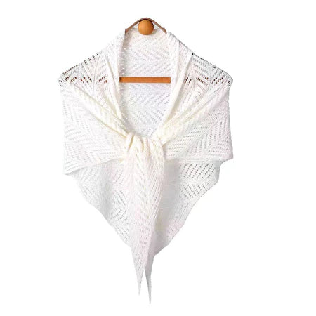 KISS1 Xale De Algodão De Tricô , Capa Feminina Poncho De Proteção Solar Vazada , Cachecol Elegante Com Borlas De Cor Sól