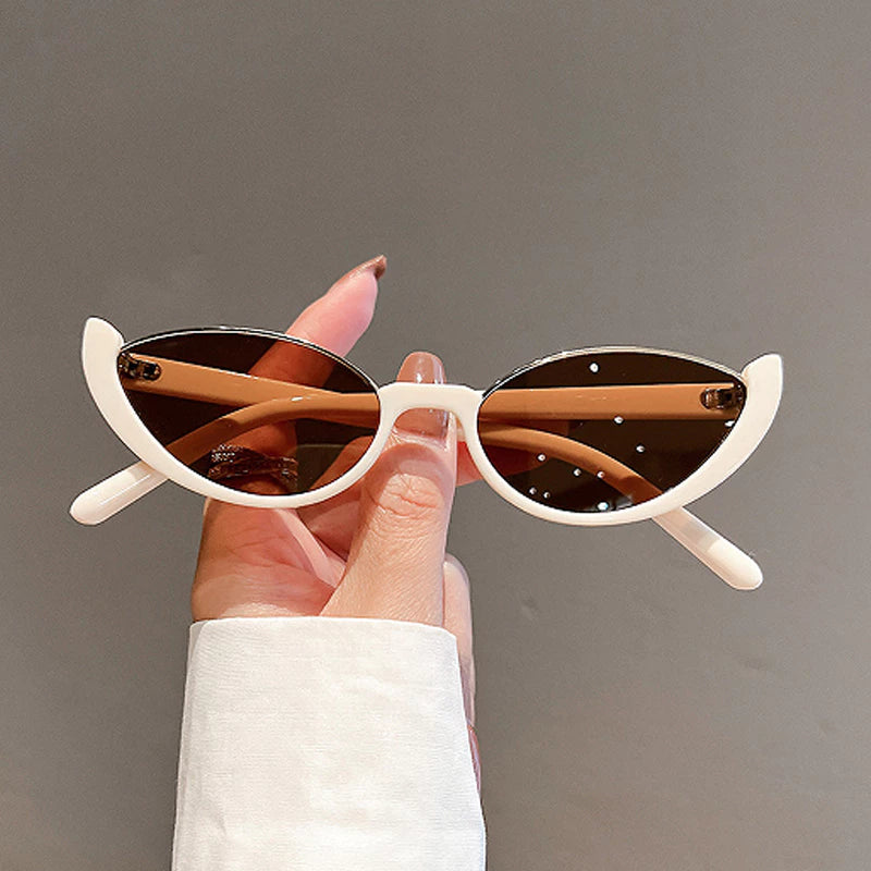Óculos de sol retro estilo gato, meio aro, quadrados e compactos, proteção UV.